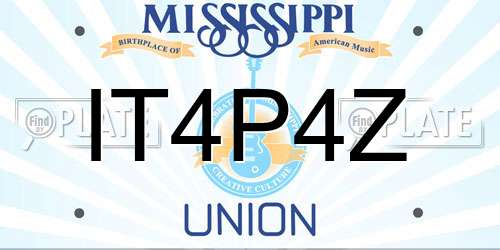 IT4P4Z Mississippi License Plate