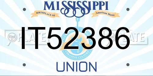 IT52386 Mississippi License Plate