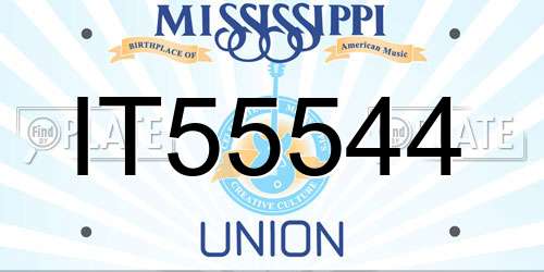 IT55544 Mississippi License Plate