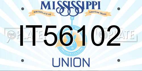 IT56102 Mississippi License Plate