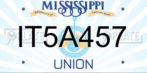 IT5A457 Mississippi License Plate