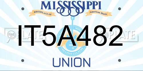 IT5A482 Mississippi License Plate