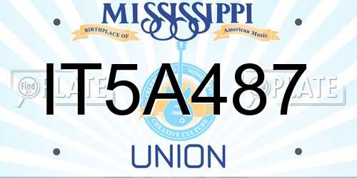 IT5A487 Mississippi License Plate