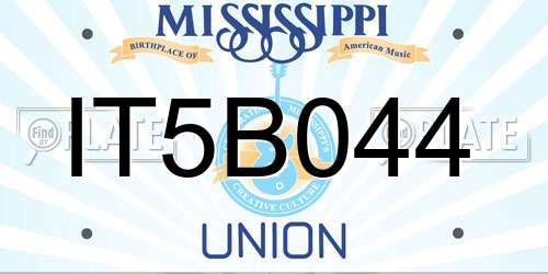 IT5B044 Mississippi License Plate