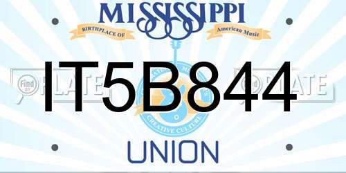 IT5B844 Mississippi License Plate