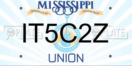 IT5C2Z Mississippi License Plate