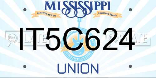 IT5C624 Mississippi License Plate