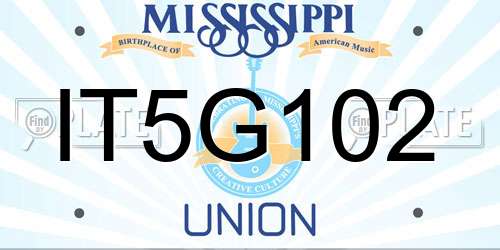IT5G102 Mississippi License Plate