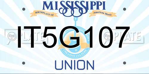 IT5G107 Mississippi License Plate