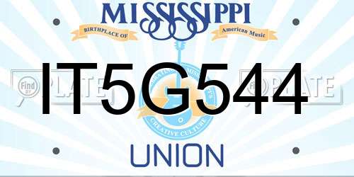 IT5G544 Mississippi License Plate