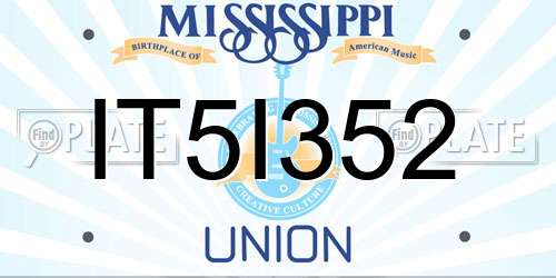 IT5I352 Mississippi License Plate
