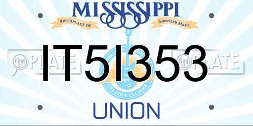 IT5I353 Mississippi License Plate