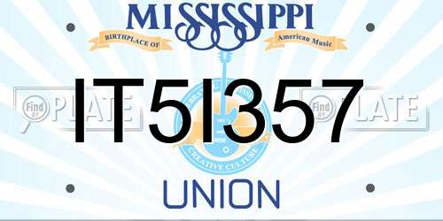 IT5I357 Mississippi License Plate
