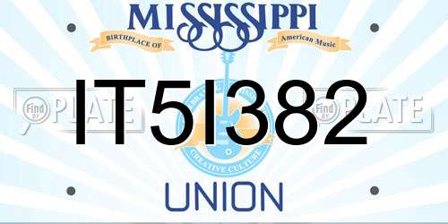 IT5I382 Mississippi License Plate