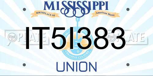 IT5I383 Mississippi License Plate