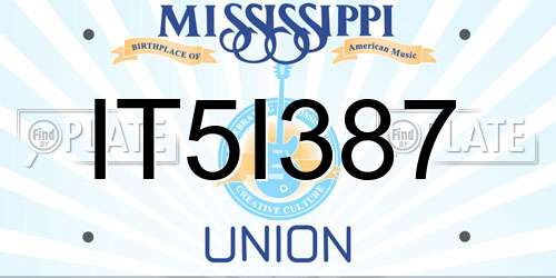IT5I387 Mississippi License Plate