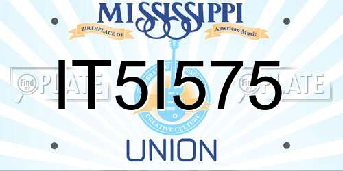 IT5I575 Mississippi License Plate