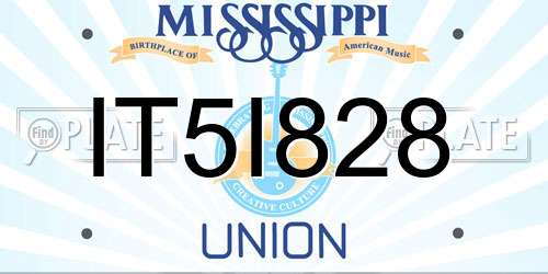 IT5I828 Mississippi License Plate
