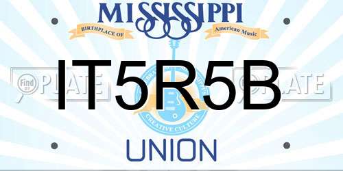 IT5R5B Mississippi License Plate