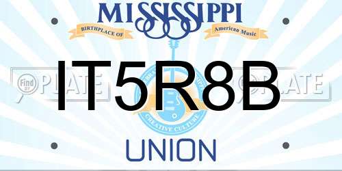 IT5R8B Mississippi License Plate