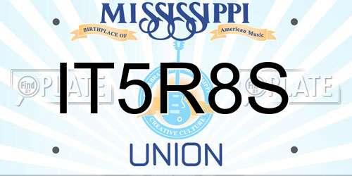 IT5R8S Mississippi License Plate