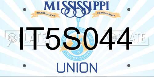 IT5S044 Mississippi License Plate