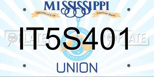IT5S401 Mississippi License Plate