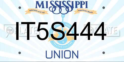 IT5S444 Mississippi License Plate