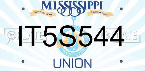 IT5S544 Mississippi License Plate