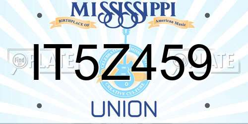 IT5Z459 Mississippi License Plate