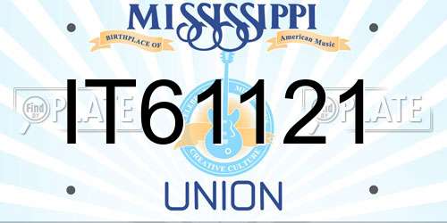 IT61121 Mississippi License Plate
