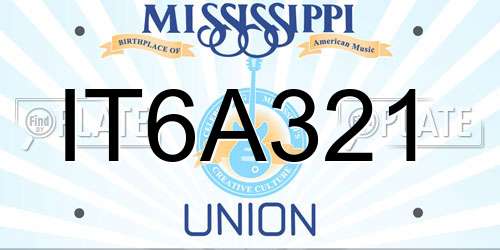 IT6A321 Mississippi License Plate