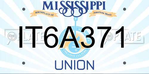 IT6A371 Mississippi License Plate