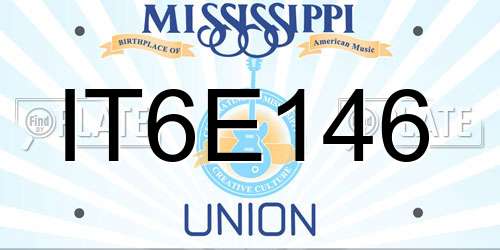 IT6E146 Mississippi License Plate