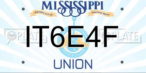 IT6E4F Mississippi License Plate