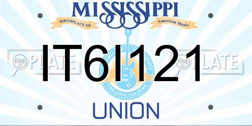 IT6I121 Mississippi License Plate