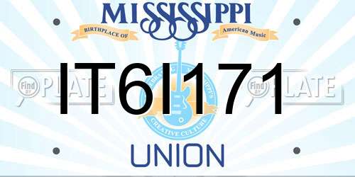 IT6I171 Mississippi License Plate