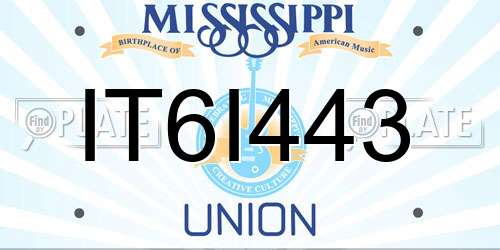 IT6I443 Mississippi License Plate