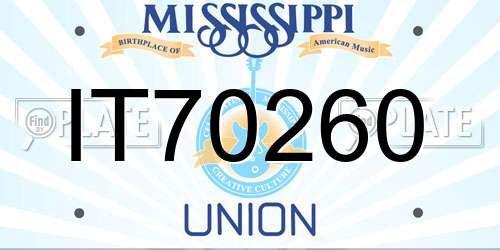 IT70260 Mississippi License Plate