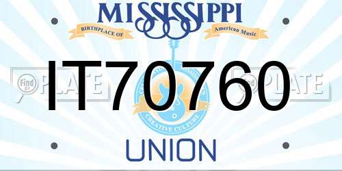 IT70760 Mississippi License Plate