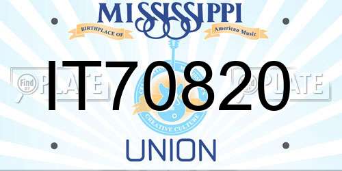 IT70820 Mississippi License Plate