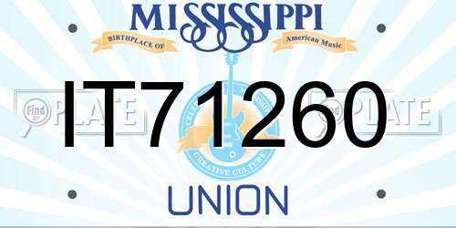 IT71260 Mississippi License Plate