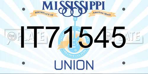 IT71545 Mississippi License Plate