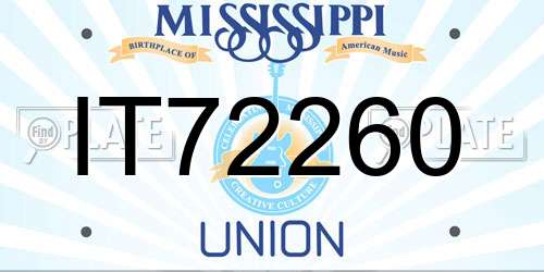 IT72260 Mississippi License Plate