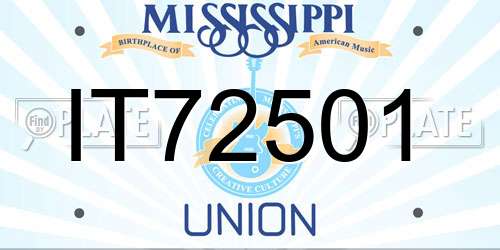 IT72501 Mississippi License Plate