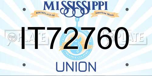 IT72760 Mississippi License Plate