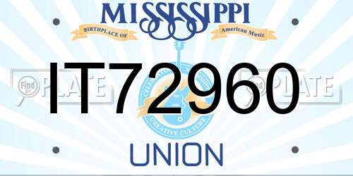 IT72960 Mississippi License Plate