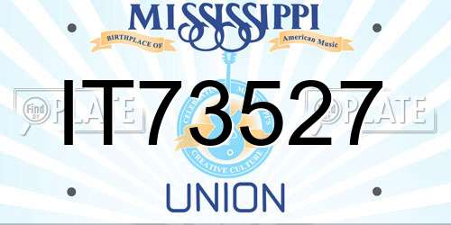 IT73527 Mississippi License Plate