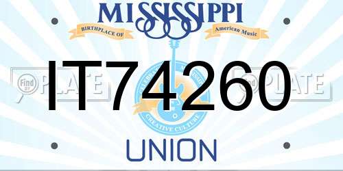 IT74260 Mississippi License Plate