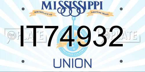IT74932 Mississippi License Plate